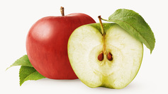 Apples cut half